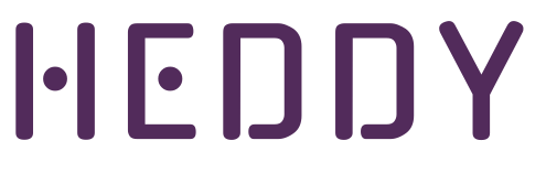 Heddy logo – modern, geometric purple wordmark representing a medical aesthetics training brand.