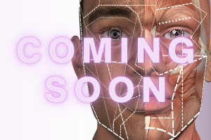 African American male facial anatomy with proprietary injection mapping schema and “Coming Soon” overlay text.